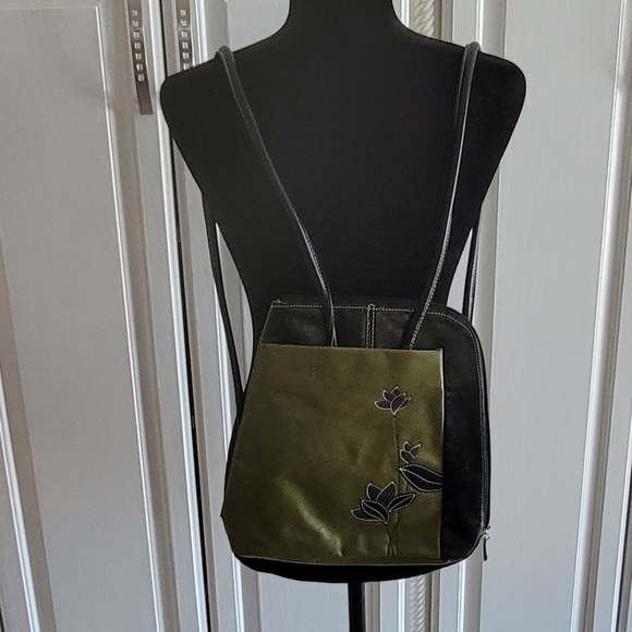 Espe Vegan Purse/backpack 11 x 10 Olive Green - Picture 3 of 12